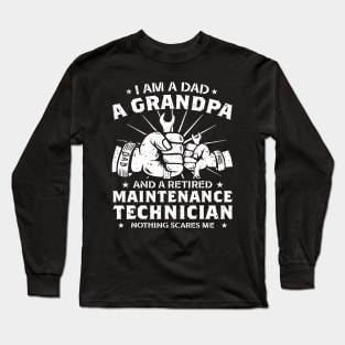 Father Dad I Am A Dad A Grandpa And A Maintenance Technician Long Sleeve T-Shirt